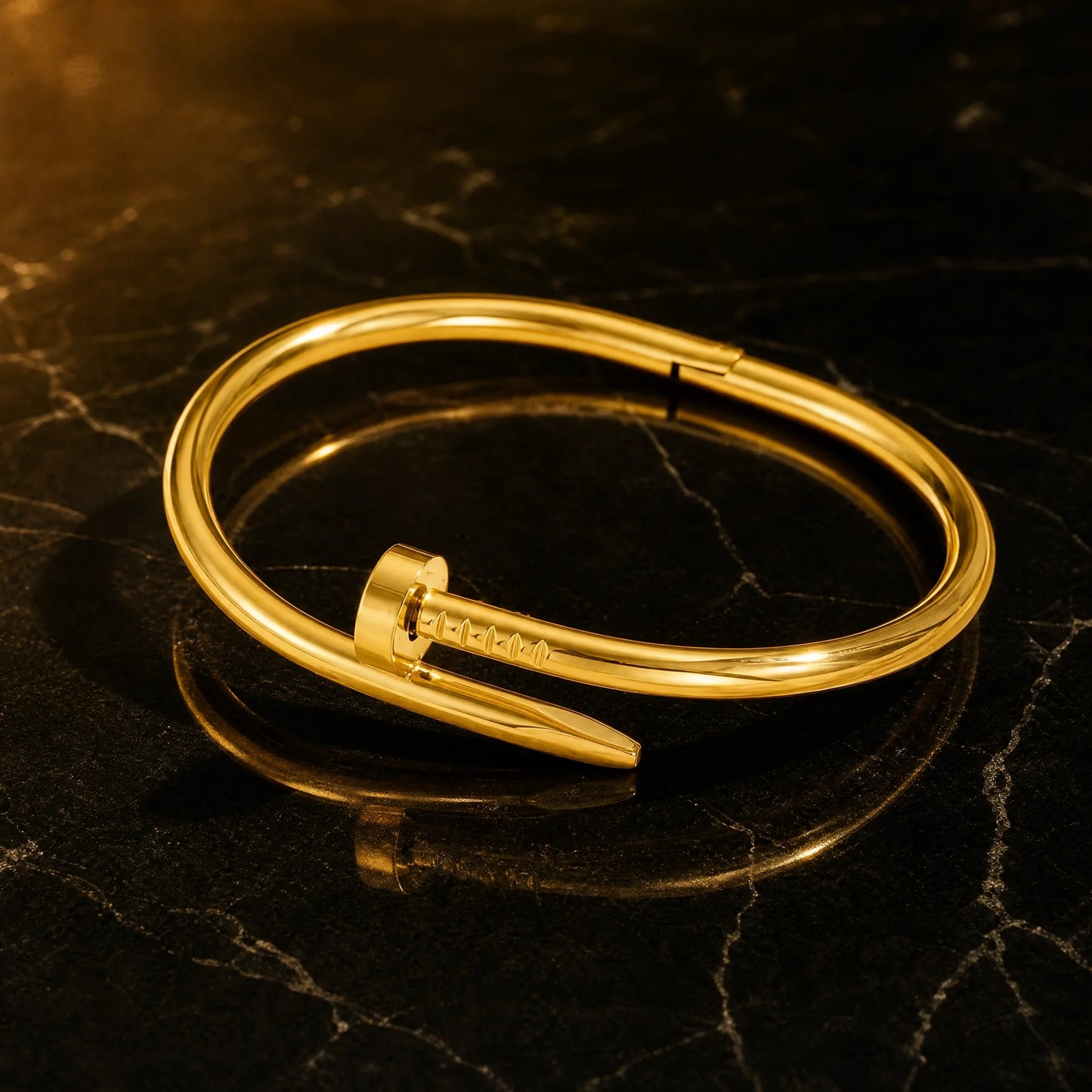 Gold Stainless Steel Nail Bracelet for Men and Women