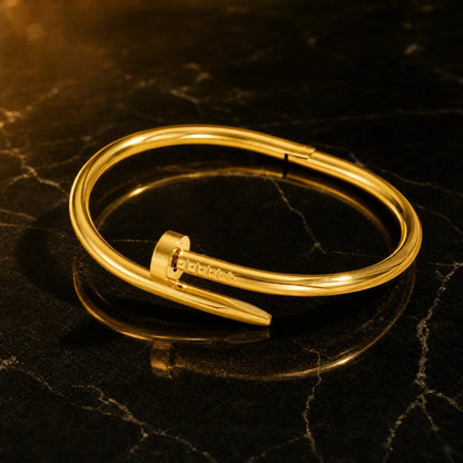 Gold Stainless Steel Nail Bracelet for Men and Women