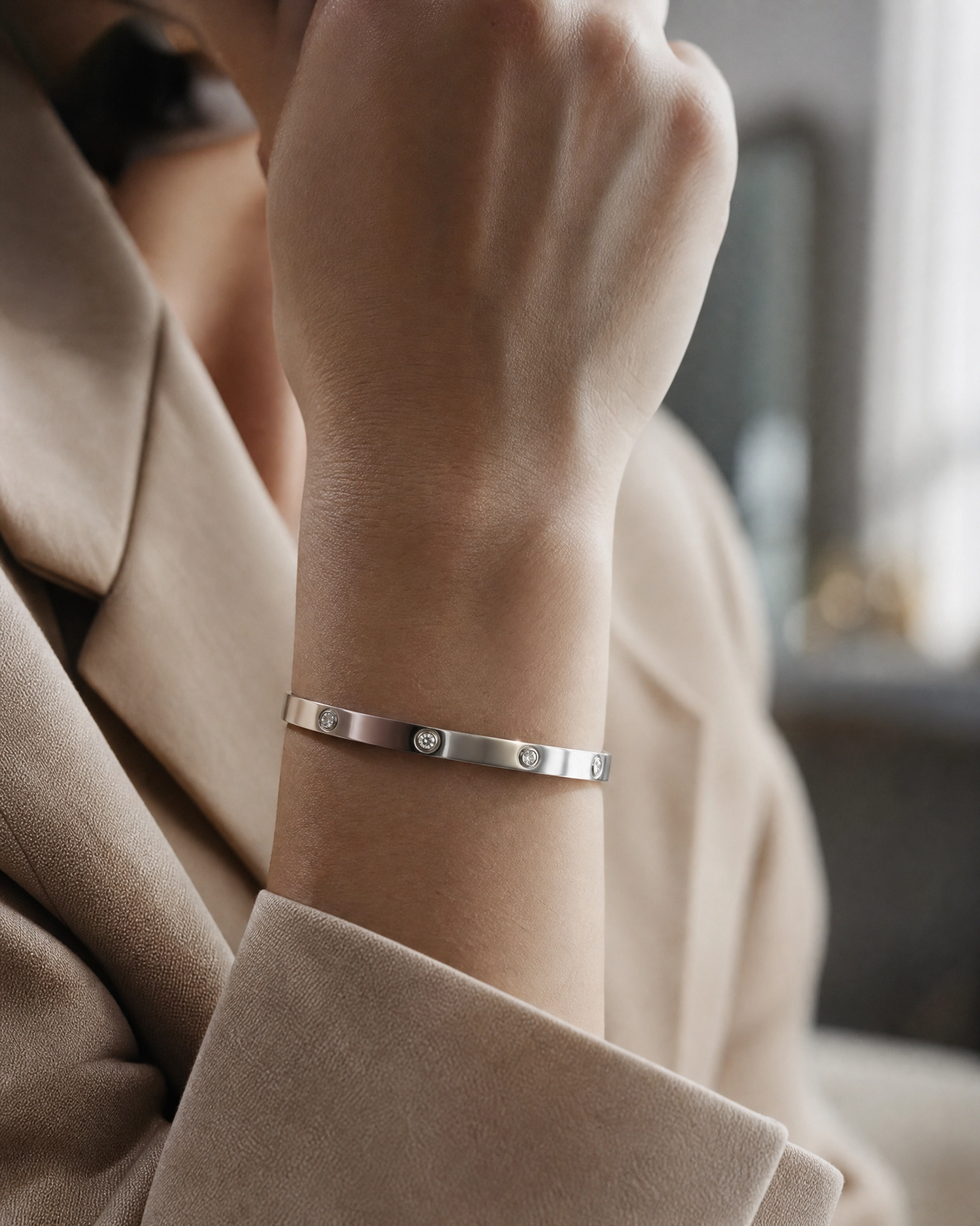 Stainless Steel Hand Cuff Bracelet for Men & Women